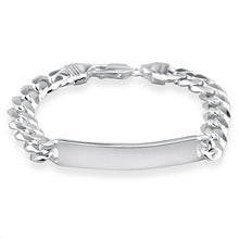 Load image into Gallery viewer, Sterling Silver Heavy Curb 250 Gauge ID Bracelet 21cm