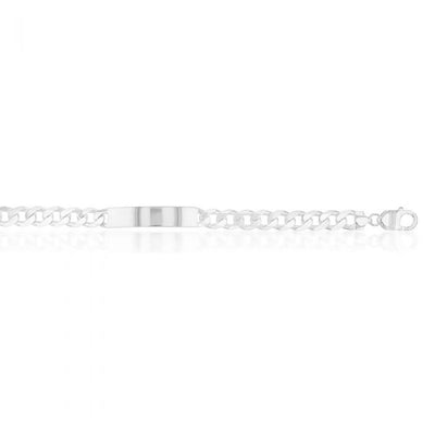 Sterling Silver Heavy Curb 250 Gauge ID Bracelet 21cm