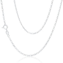 Load image into Gallery viewer, Sterling Silver 50 Gauge Figaro 1:1 45cm Chain
