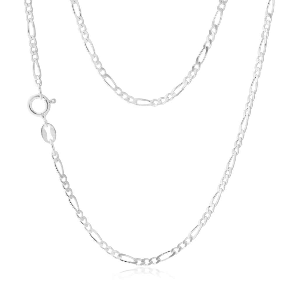 Sterling Silver Figaro 1:3 40cm Chain