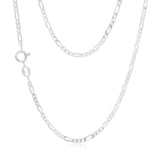 Load image into Gallery viewer, Sterling Silver Figaro 1:3 45cm Chain