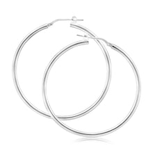 Load image into Gallery viewer, Sterling Silver 40mm Plain Thin Hoop Earrings