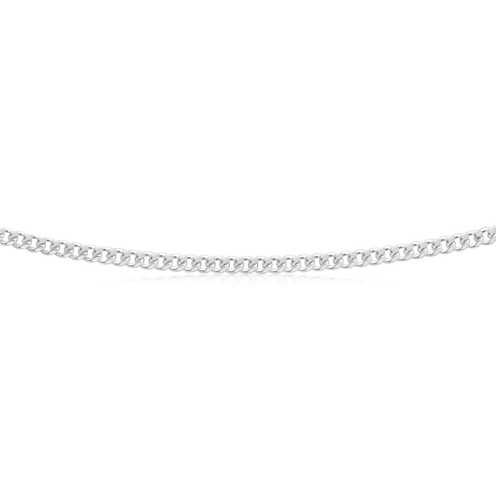 Sterling Silver 80 Gauge Diamond Cut 50cm Curb Chain