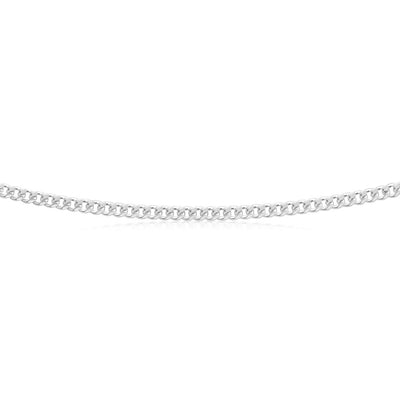 Sterling Silver 80 Gauge Diamond Cut 50cm Curb Chain