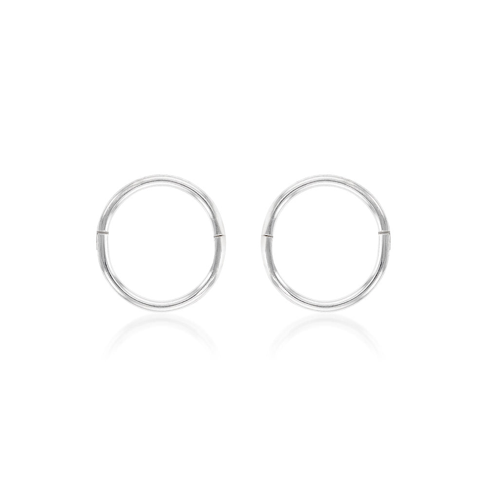 Sterling Silver Plain Sleeper 8mm Earrings