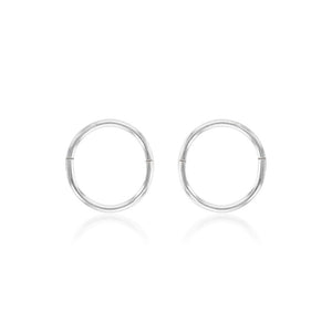 Sterling Silver Plain Sleeper 8mm Earrings