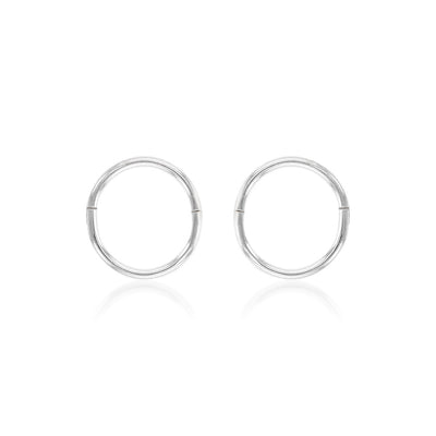 Sterling Silver Plain Sleeper 8mm Earrings