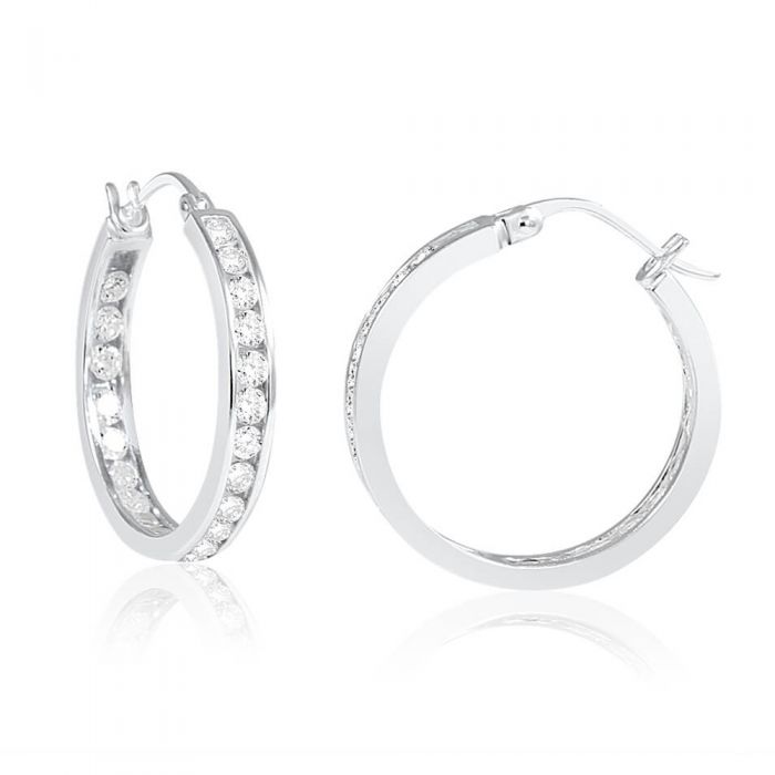 Small Hoop Earrings, Sterling Silver Hoops Sterling Silver / 18mm