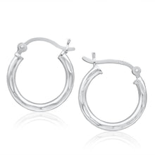 Load image into Gallery viewer, Sterling Silver 18mm Fancy Hoop Earrings