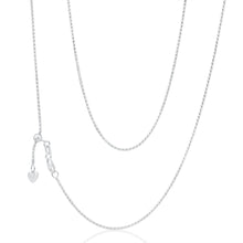 Load image into Gallery viewer, Sterling Silver Wheat Adjustable Heart Drop Chain 50cm