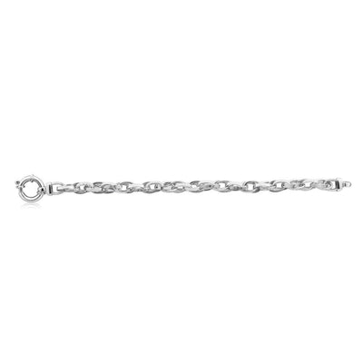 Sterling Silver Fancy Boltring 20cm Bracelet