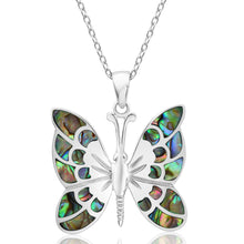Load image into Gallery viewer, Sterling Silver Pava Shell Butterfly Pendant