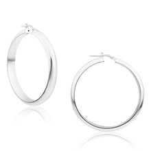 Load image into Gallery viewer, Sterling Silver 40mm Plain Half Round Hoop Earrings