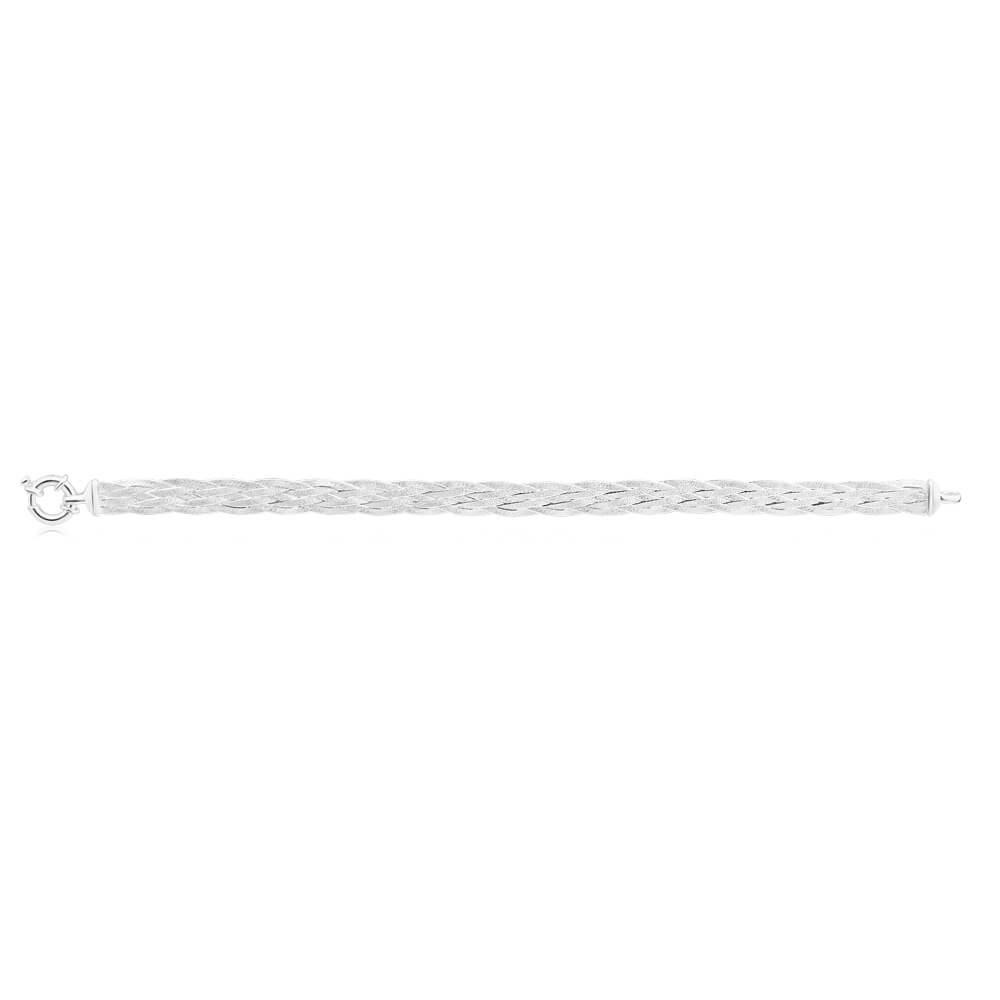 Sterling Silver Fancy Plaited Boltring Bracelet