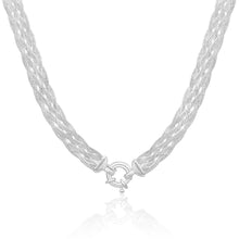 Load image into Gallery viewer, Sterling Silver Herringbone Plaited Boltring Chain 45cm