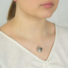Load image into Gallery viewer, Sterling Silver Gold Plated Hearts Mum Locket