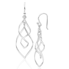 Load image into Gallery viewer, Sterling Silver Twist Teardrop Drop Earrings