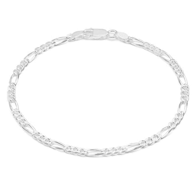 Sterling Silver Figaro 100 Gauge 21cm Bracelet