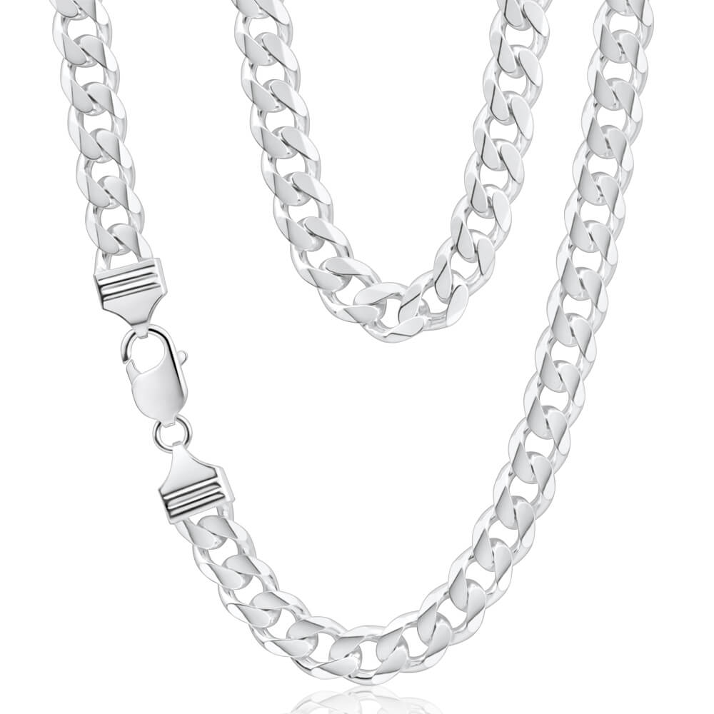 Sterling Silver 250 Gauge Diamond Cut 55cm Curb Chain
