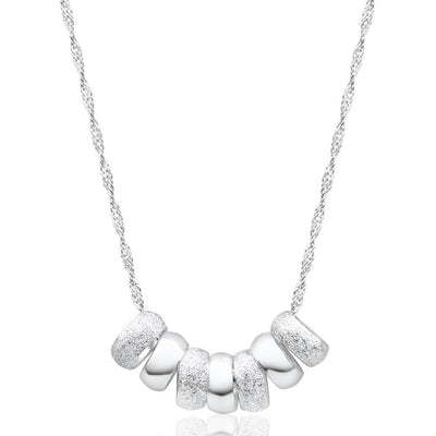 Sterling Silver 7 Rings of Luck Pendant With 50cm Chain