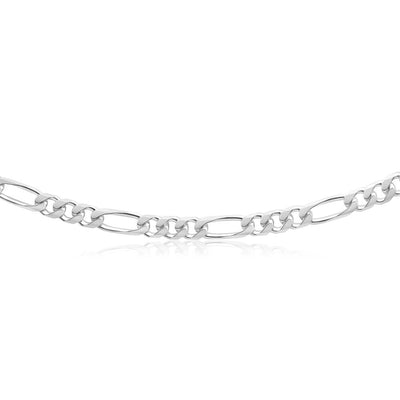 Sterling Silver 55cm Diamond Cut Figaro 1-3 Chain
