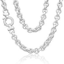 Load image into Gallery viewer, Sterling Silver Belcher Fancy Engraved Boltring 50cm Chain