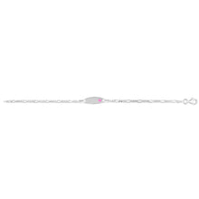 Load image into Gallery viewer, Sterling Silver Pink Enamel Heart ID 16cm Bracelet