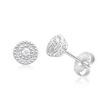 Load image into Gallery viewer, Sterling Silver Diamond Claw Setting Stud Earrings