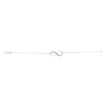 Load image into Gallery viewer, Sterling Silver Cubic Zirconia Infinity Trace Bracelet 19cm