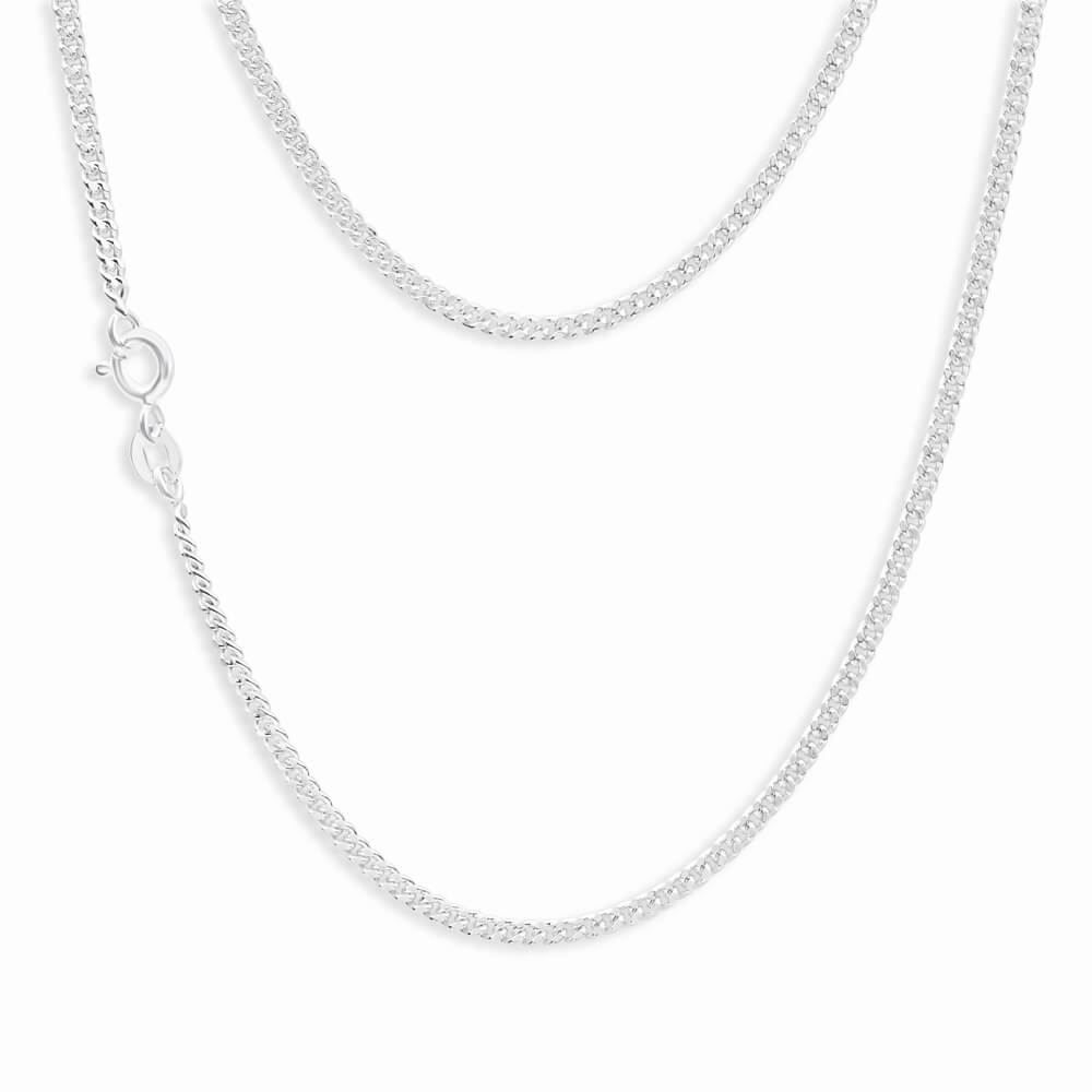 Sterling Silver Diamond Cut 40cm Curb Chain