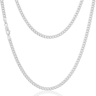 Sterling Silver 100 Gauge Diamond Cut 55cm Curb Chain