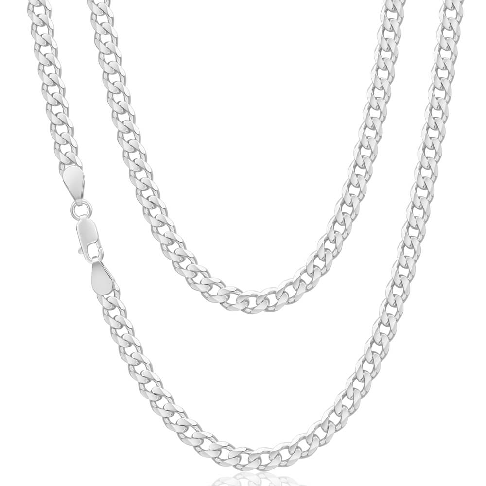 Sterling Silver 150 Gauge Diamond Curb 60cm Curb Chain