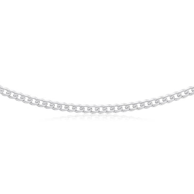 Sterling Silver 150 Gauge Diamond Curb 60cm Curb Chain