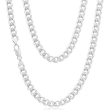 Load image into Gallery viewer, Sterling Silver Dicut Bevelled 220 Gauge 60cm Curb Chain