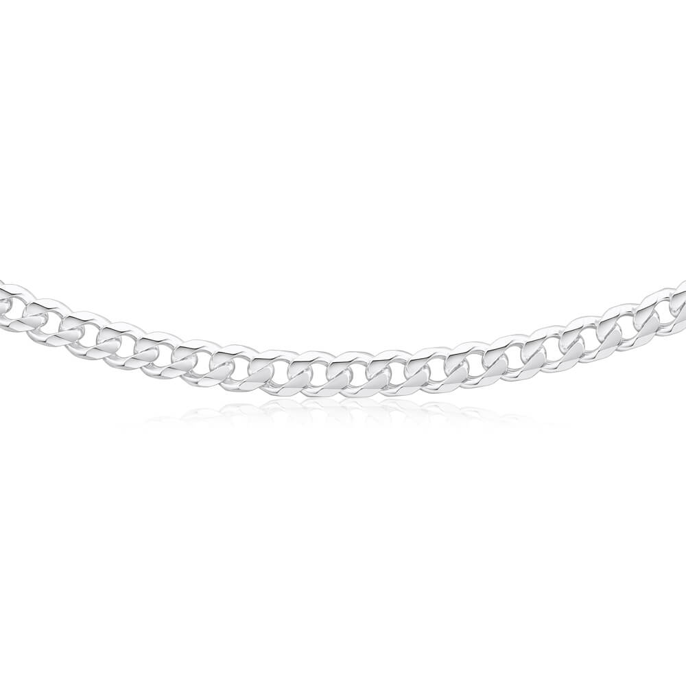 Sterling Silver Dicut Bevelled 220 Gauge 60cm Curb Chain