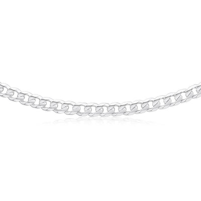 Sterling Silver Dicut Bevelled 220 Gauge 60cm Curb Chain