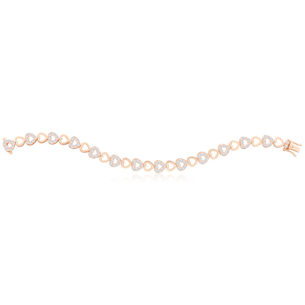 Gold Plated Sterling Silver Cubic Zirconia 19cm Bracelet