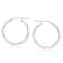 Load image into Gallery viewer, Sterling Silver 20mm Twisted Hoop Earrings