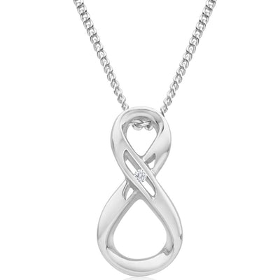 Sterling Silver Diamond Infinity Pendant
