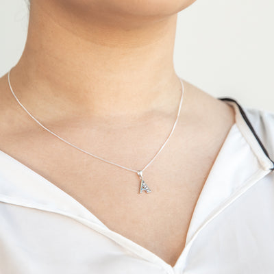 Sterling Silver Cubic Zirconia Initial 