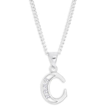 Load image into Gallery viewer, Sterling Silver Cubic Zirconia  Initial &quot;C&quot; Pendant