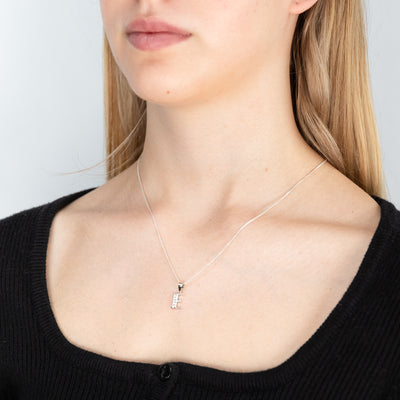 Sterling Silver Cubic Zirconia  Initial 