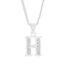 Load image into Gallery viewer, Sterling Silver Cubic Zirconia  Initial &quot;H&quot; Pendant