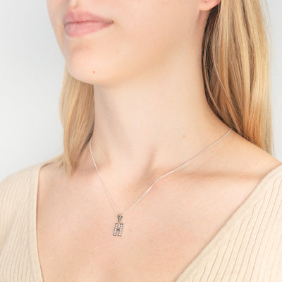 Sterling Silver Cubic Zirconia  Initial 