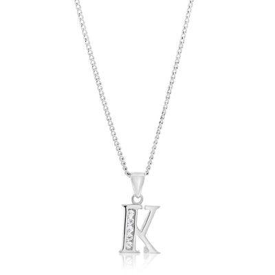 Sterling Silver Cubic Zirconia  Initial 