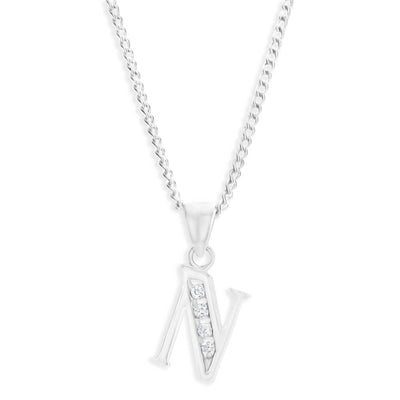 Sterling Silver Cubic Zirconia  Initial 