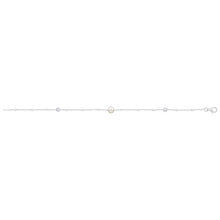 Load image into Gallery viewer, Sterling Silver Simulated Pearl + Zirconia Fancy Bracelet 19cm