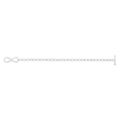 Sterling Silver Belcher Infinity T Bar Bracelet