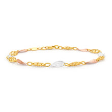 Load image into Gallery viewer, Sterling Silver Fancy Three-Tone 19cm Bracelet