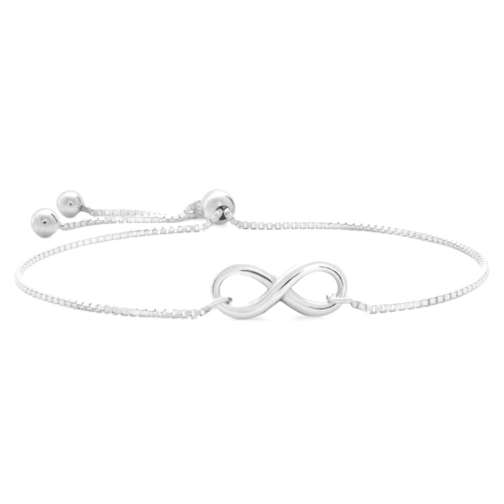 Sterling Silver Fancy Infinity Adjustable Bracelet